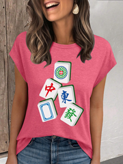 Women's mahjong casual t-shirt