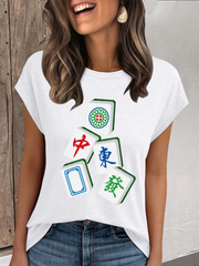 Women's mahjong casual t-shirt