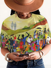 Women's Juneteenth Cheer Freedom And Independence Printed Short-Sleeved T-Shirt
