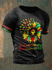 Men's Juneteeth Black History Printed T-shirt