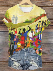 Women's Juneteenth Cheer Freedom And Independence Printed Short-Sleeved T-Shirt