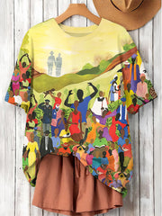 Women's Juneteenth Cheer Freedom And Independence Printed Short-Sleeved T-Shirt