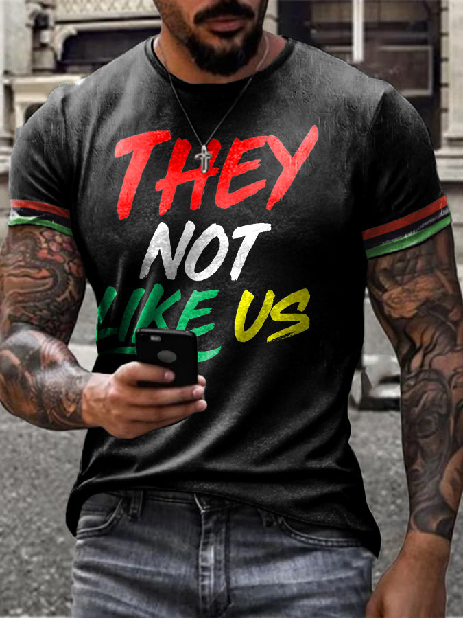 Men's Juneteeth Black History They Not Like Us Printed T-shirt