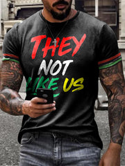 Men's Juneteeth Black History They Not Like Us Printed T-shirt