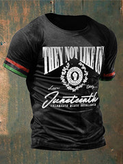 Men's Juneteeth Black History They Not Like Us Printed T-shirt