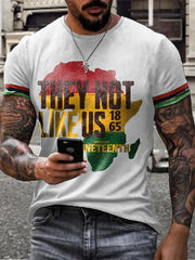 Men's Juneteeth Black History They Not Like Us Printed T-shirt