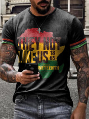 Men's Juneteeth Black History They Not Like Us Printed T-shirt