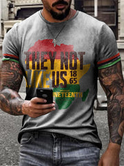 Men's Juneteeth Black History They Not Like Us Printed T-shirt
