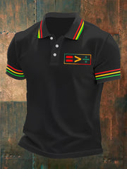 Men's Juneteenth Printed Casual Polo Shirt