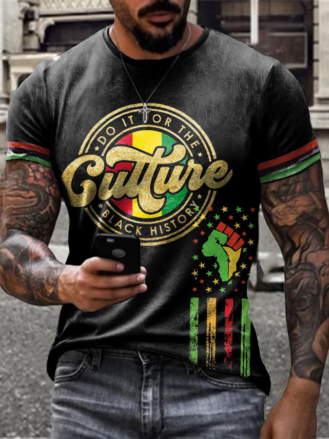 Men's Juneteeth Black History Printed T-shirt