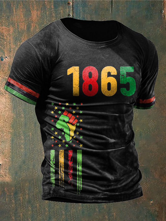 Men's Juneteeth Black History Printed T-shirt