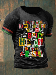Men's Juneteeth Black History Printed T-shirt