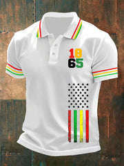 Men's 1865 Juneteenth Printed Casual Polo Shirt