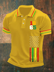 Men's 1865 Juneteenth Printed Casual Polo Shirt