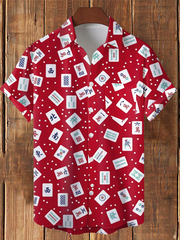 Men's Mahjong Printed Casual Shirt