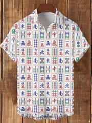 Men's Mahjong Printed Casual Shirt