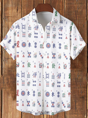 Men's Mahjong Printed Casual Shirt