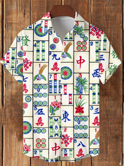 Men's Mahjong Printed Casual Shirt