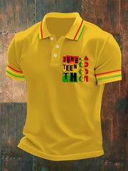 Polo décontracté imprimé Juneteenth 1865 pour homme