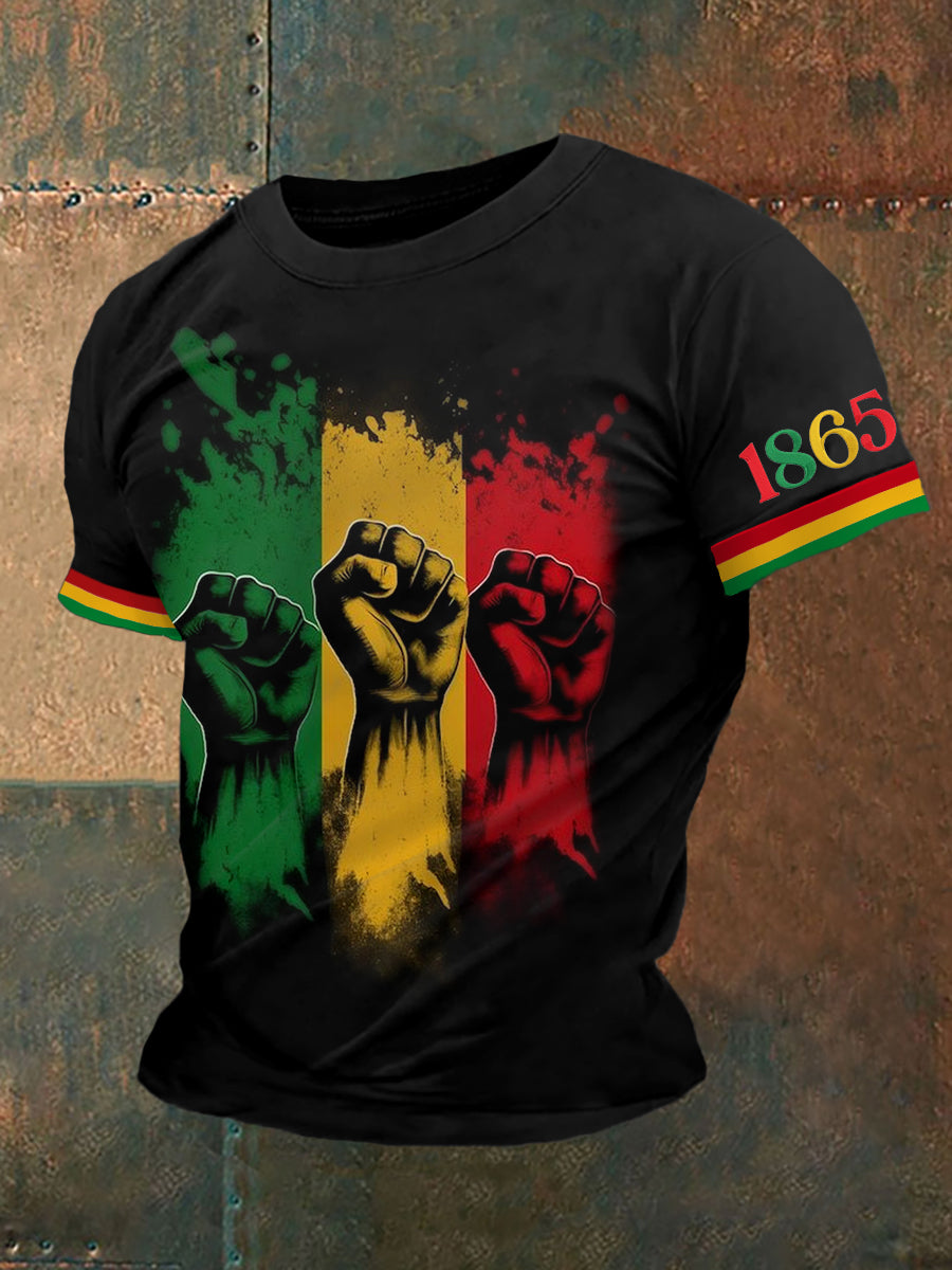 Men's Juneteenth 1865 Print Casual Tee