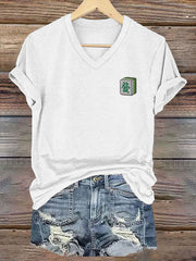 Women's Mahjong 'Fa' V-neck T-shirt