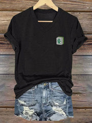 Women's Mahjong 'Fa' V-neck T-shirt