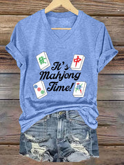 Women's It's mahjong time V-neck T-shirt