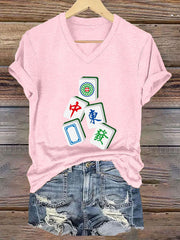 Women's It's mahjong time V-neck T-shirt