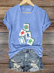 Women's It's mahjong time V-neck T-shirt