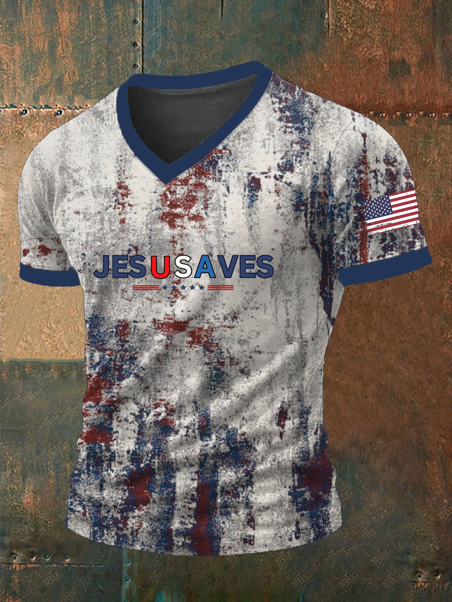 Men's Jesusaves Printed Short Sleeve T-Shirt