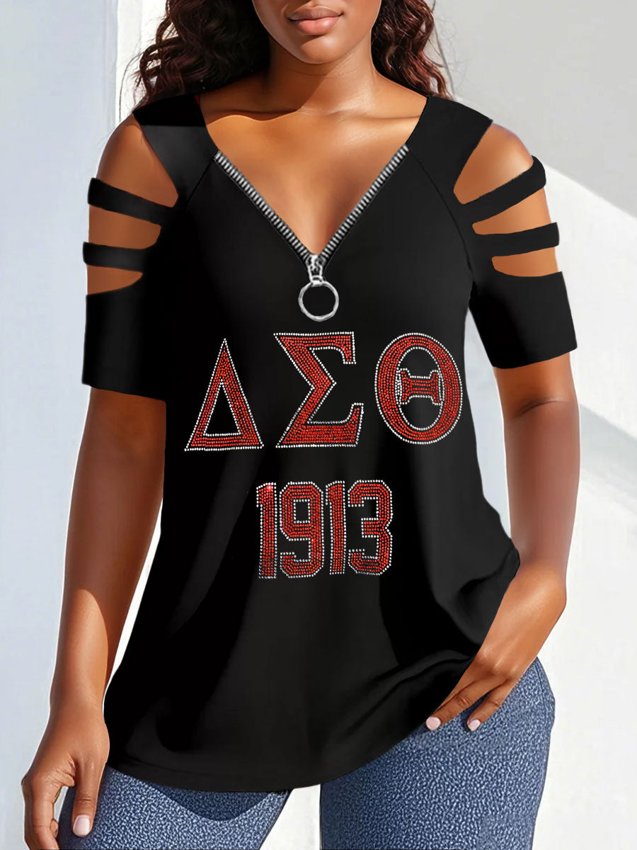 Women's Black History Delta Sigma Theta 1913 Printed Top