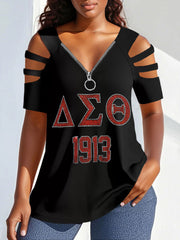 Women's Black History Delta Sigma Theta 1913 Printed Top