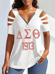 Women's Black History Delta Sigma Theta 1913 Printed Top