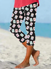 Women's mahjong print leggings