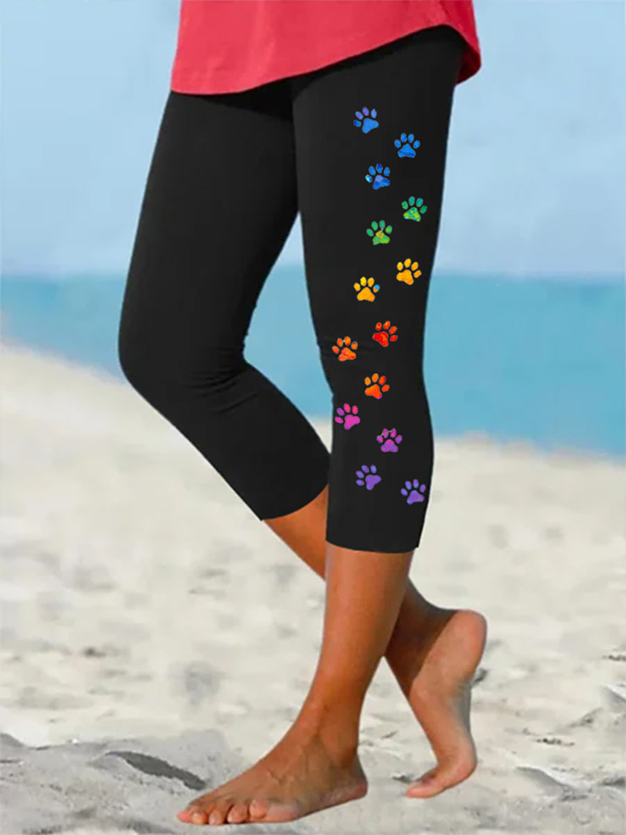 Women's Caring For Animals Paws Print Leggings