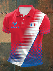 Le drapeau français des hommes conçoivent le polo à manches courtes