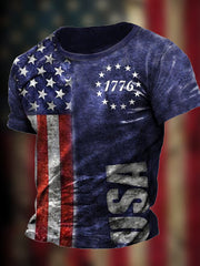 Men's 1776 USA Flag Independence Day Short Sleeve Shirt