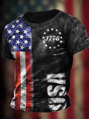 Men's 1776 USA Flag Independence Day Short Sleeve Shirt