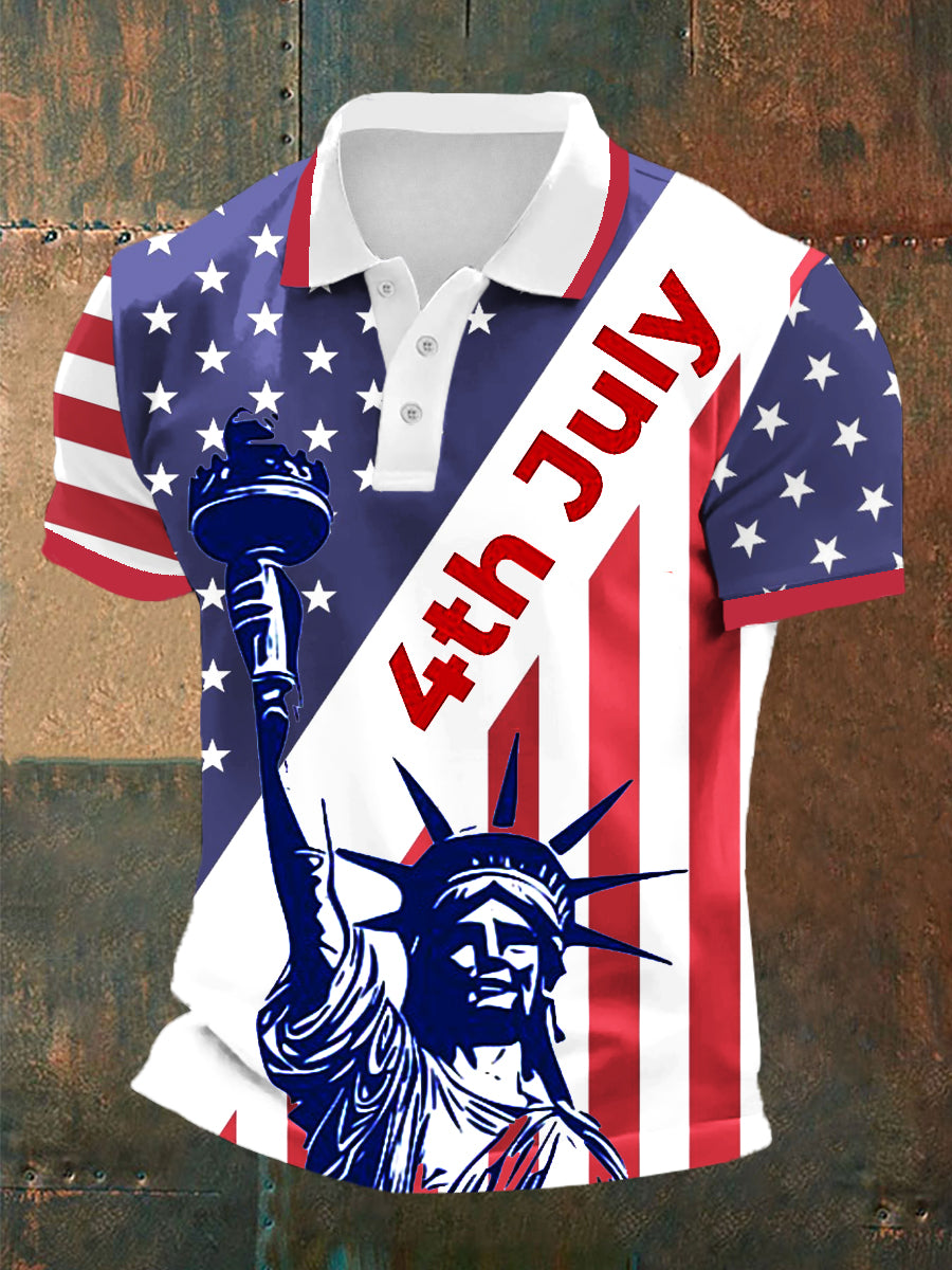 Men's 4th of July We The People Flag Short Sleeve Shirt