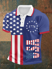 Men's 1776 USA Flag Independence Day Short Sleeve Shirt