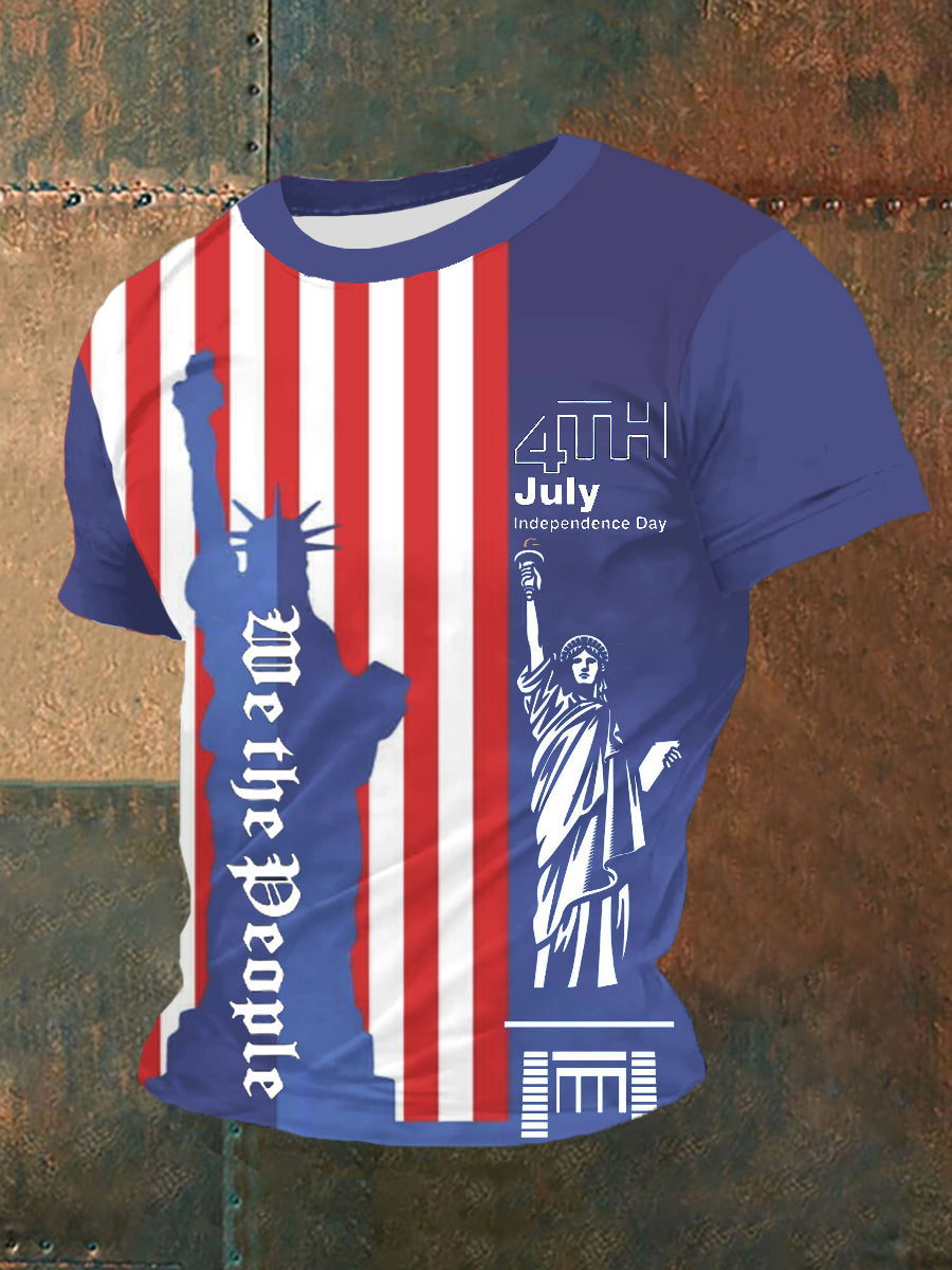 Men's 4th of July We The People Flag Short Sleeve Shirt