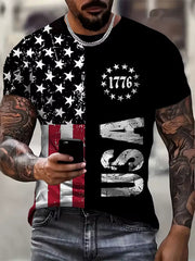 Men's 1776 USA Flag Independence Day Short Sleeve Shirt