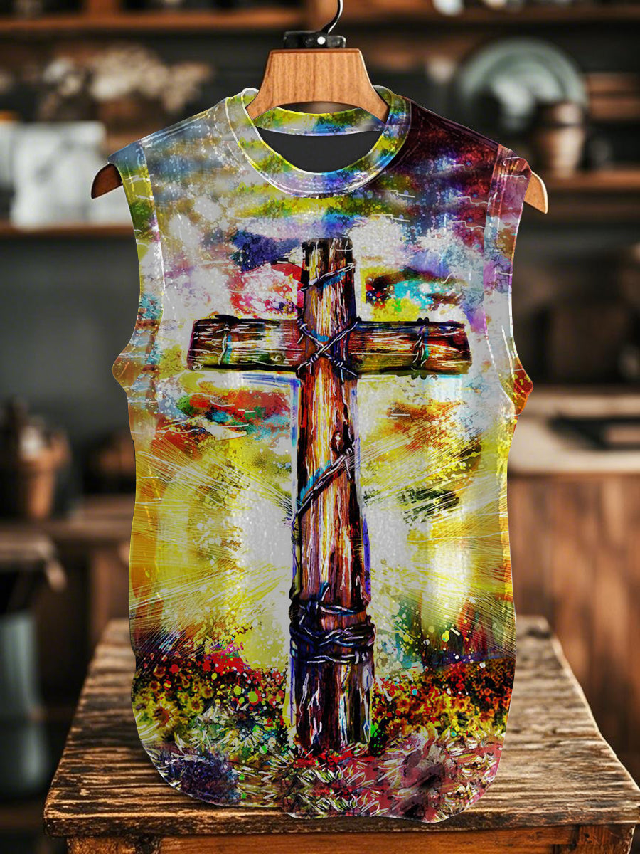 Unisex Oil Painting Faith Cross Vest