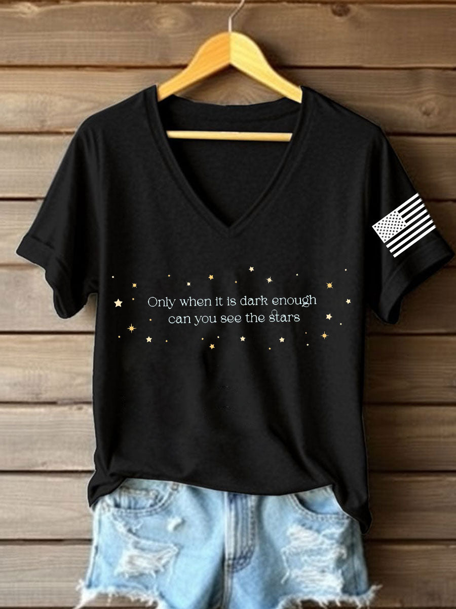 Women's FDT Only When It Is Dark Enough Printed T-Shirt