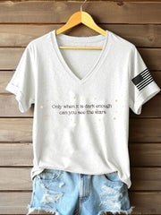 Women's FDT Only When It Is Dark Enough Printed T-Shirt