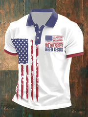 Men's We The People Need Jesus Printed Casual Top