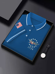 Men's Independence Day American Flag Bald Eagle Print Casual Top