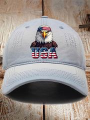 Unisex USA Flag Bald Eagle Print Hat