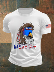 Men's Funny Fourth of July  Funny Eagle Short Sleeve T-shirt