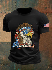 Men's Funny Fourth of July  Funny Eagle Short Sleeve T-shirt